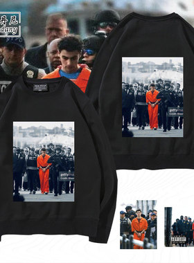 美国刺客Luigi Mangione橙色超人路易吉曼吉奥内圆领卫衣囚服同款