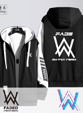 艾伦沃克Alan Walke同款衣服DJ男连帽拉链卫衣外套情侣长袖开衫