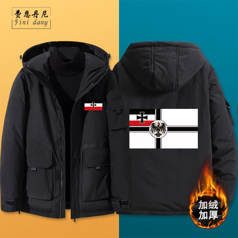德意志帝国战旗普鲁士王国德国战争军队男休闲羽绒服外套衣服秋冬