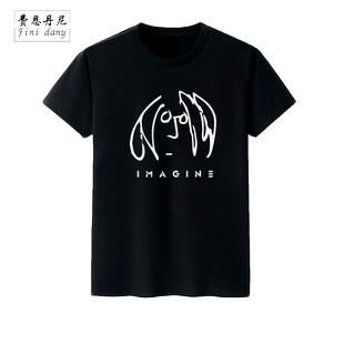 披头士the beatles约翰列侬 Imagine John Lennon短袖t恤男女