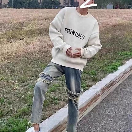 精神小伙网红同款水洗毛边牛仔裤男潮牌裤子秋冬款ins百搭宽松直