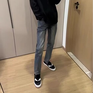 秋季新款后兜刺绣帆船直筒裤男网红同款潮流百搭休闲精神小脚长裤