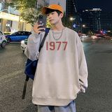 秋冬美式复古数字宽松男女鹿皮绒圆领卫衣外套A354W7819P48控68，男装卫衣，电商C408(原B339-1)