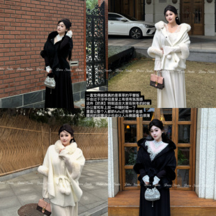 DATOO【雪松奶芙】加大奶白披肩