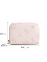 CowKitty/ Brilliant Cherry Blossom Simple and Fashionable commuting cartoon embossed square hand-held card bag wallet 8205 pink thumbnail 2