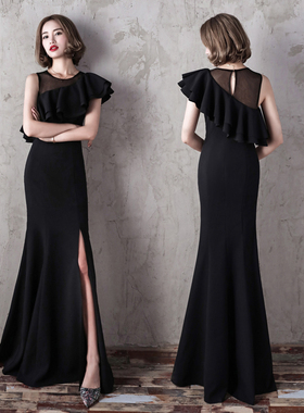 晚礼服女2025新款宴会主持人聚会晚宴生日派对连衣裙年会时尚走秀