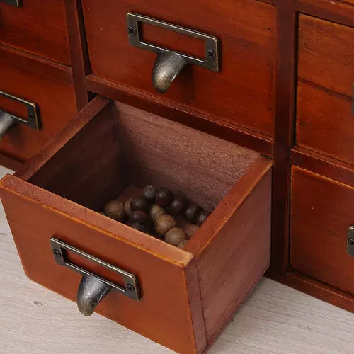 Шкаф китайской медицины с твердым древесином, мини -экономика, домохозяйство Zakka Хранение ящики ящики ретро.