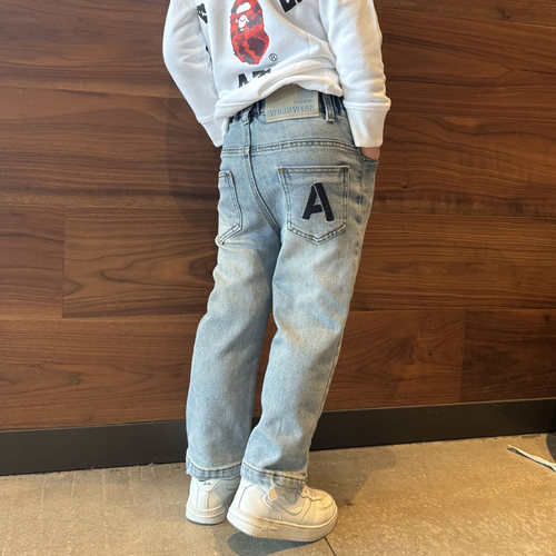 男童时尚牛仔裤子 潮流阔腿裤
