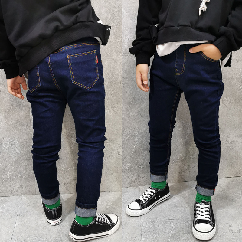 牛仔小脚修身裤子加绒长裤