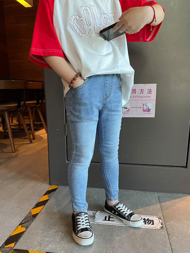 童装小脚修身薄牛仔裤子