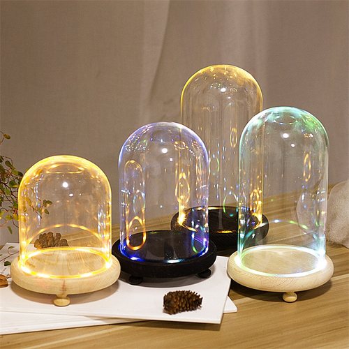 永生花玻璃罩展示盒diy积木手办盲盒客厅摆件干花防尘罩装饰品 - 封面