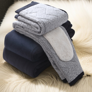 冬中老年男爸爸老人驼绒棉裤加绒防寒保暖裤加厚松紧高腰大码父亲