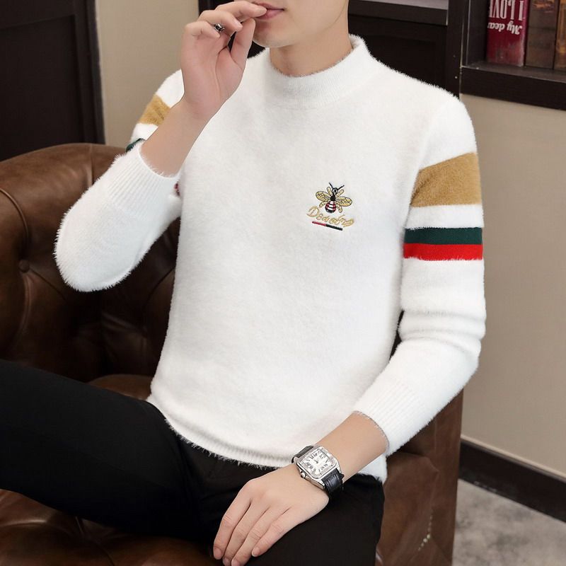秋冬百搭加厚男大码加厚针织衫