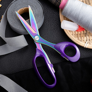不锈钢家用裁缝剪缝纫剪刀裁布服装 剪9寸彩钛剪彩钛工艺剪刀跨境