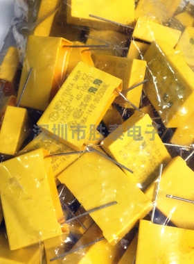 安规电容X2 0.22UF 275V 224K 脚距P=22.5MM 黄色直插两脚 现货