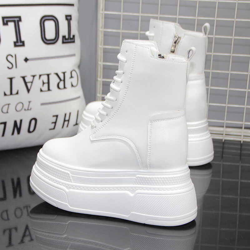 增高秋冬百搭短靴女鞋加绒英伦风