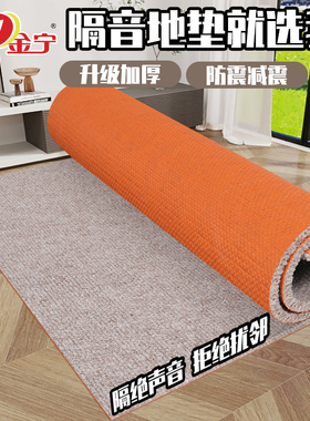 金宁家用房间卧室吸音地毯加厚超强专业隔音减震跑步静音灰色地垫