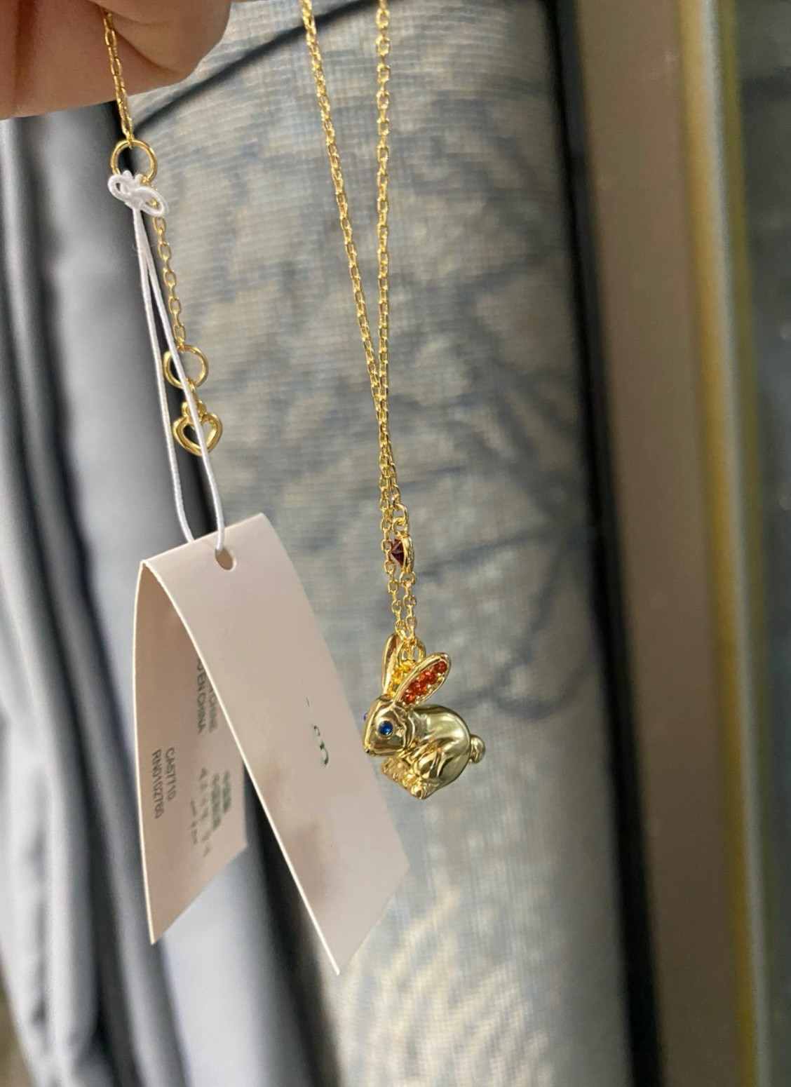 高品质 出口欧美原单金色小兔子项链女