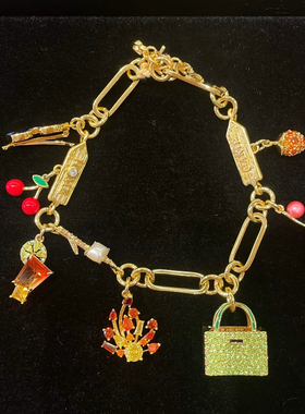 新款 高品质出口欧美 外贸原单首饰樱桃柠檬鸡尾酒提包手链女百搭