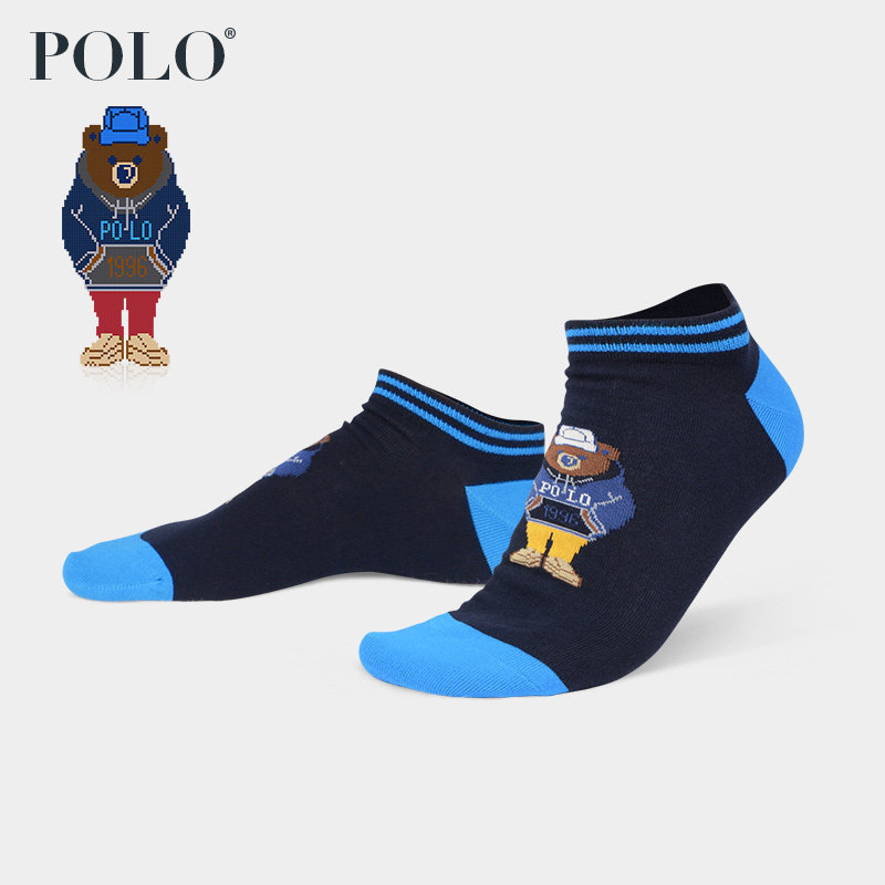 Polo超薄短袜公仔春季运动袜