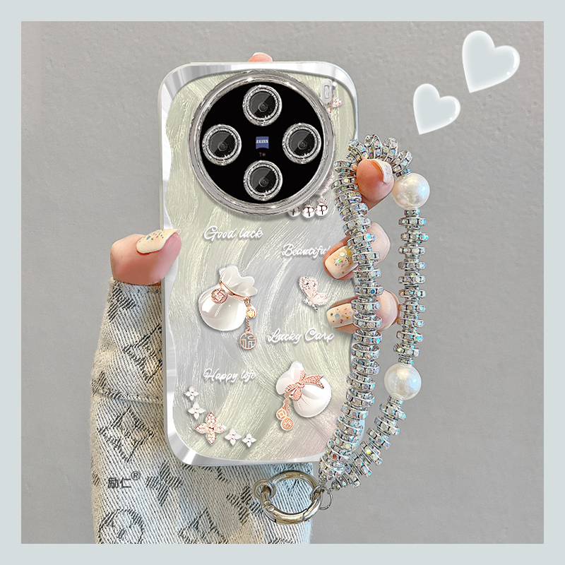 闪粉镜头羽纱纹vivo手机壳简约