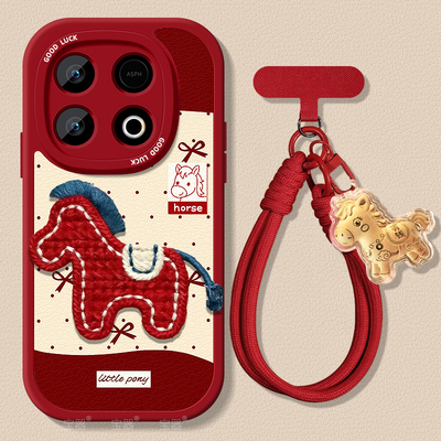 波点小马适用iqooZ10turbo手机壳爱酷z9x保护套z8小羊皮z7i带挂绳z6硅胶z5超薄z3全包z1防摔pro喜庆新年款+女