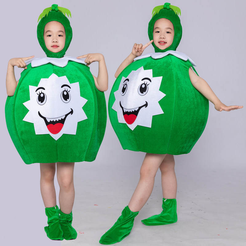 儿童水果蔬菜卡通造型舞蹈演出服立体款椰子成人幼儿亲子表演服装