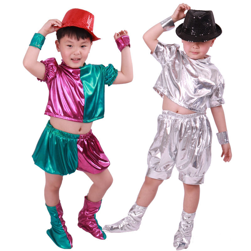 儿童爵士舞服幼儿银色太空服装