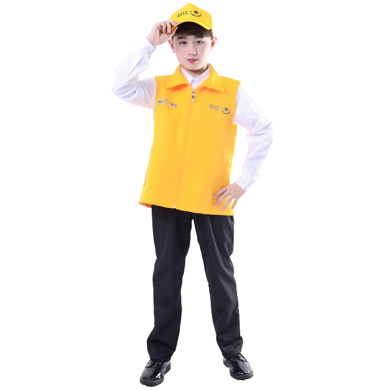 快递员小记者摄影师环保表演服