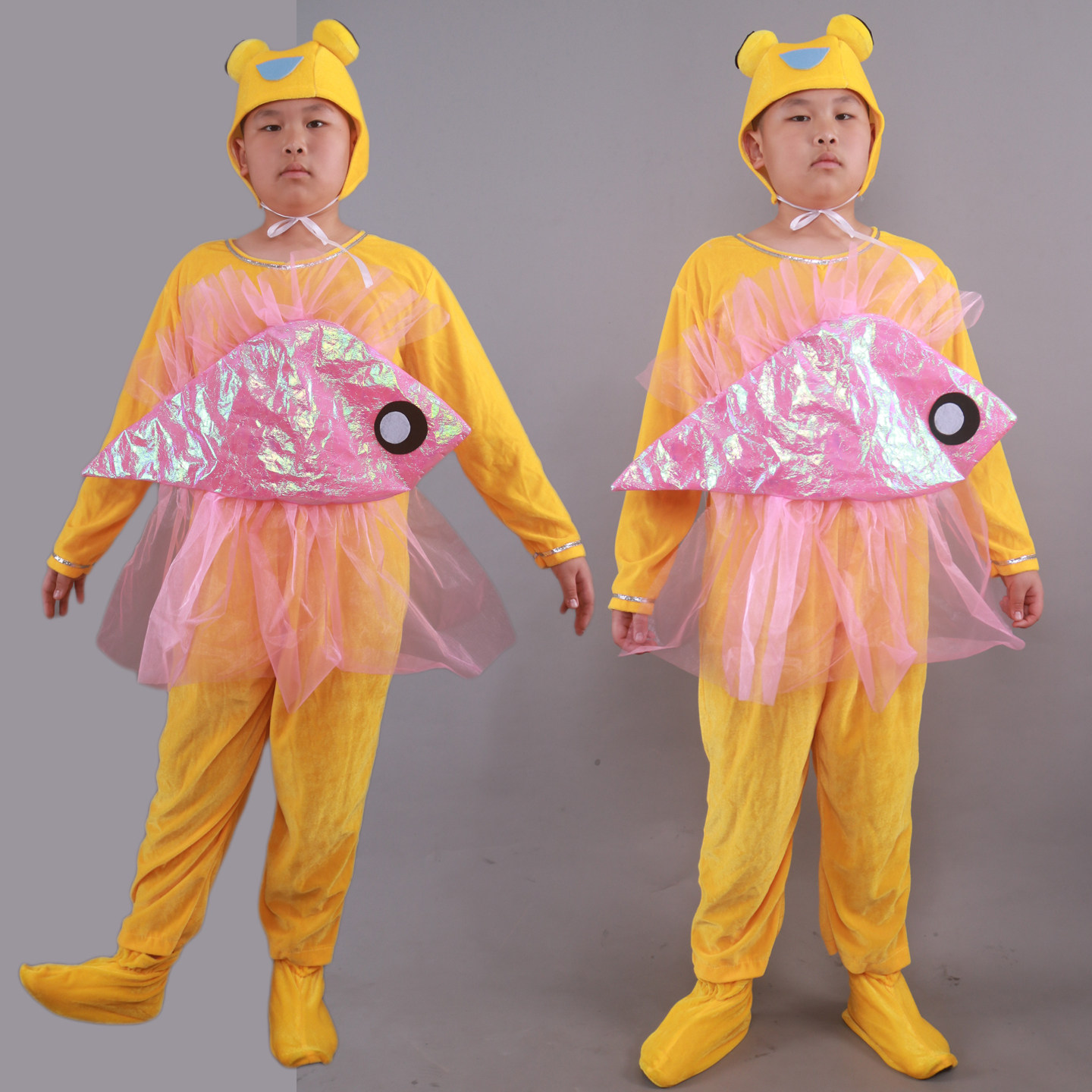 儿童蝴蝶鱼表演服装少儿小鱼金鱼动物演出服幼儿比目鱼海洋动物服
