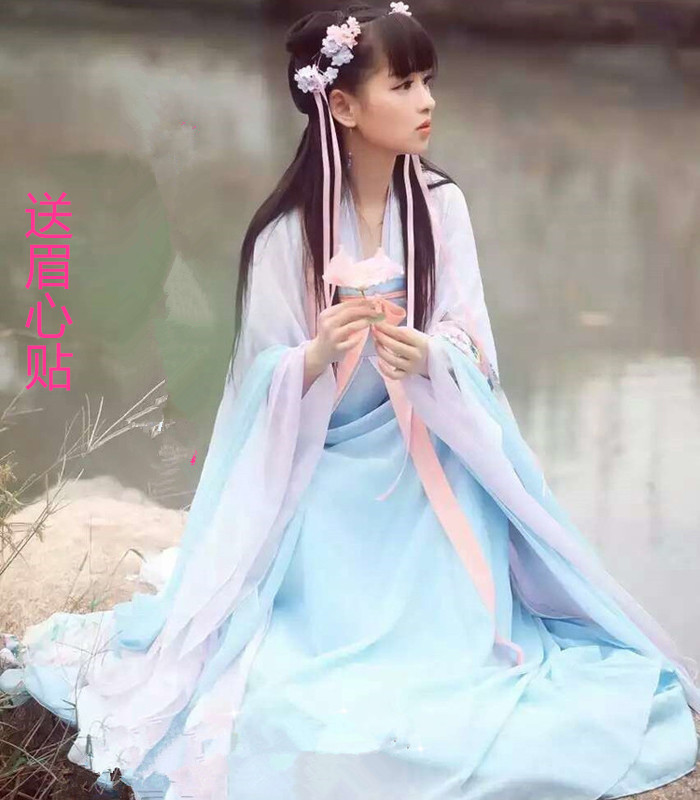 2021新款古装飘逸仙女演出服装女款成人汉服齐胸襦裙古典表演摄影
