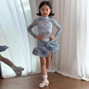 新款儿童拉丁舞蹈服比赛服少儿舞蹈表演服高级感拉丁舞练功服套装