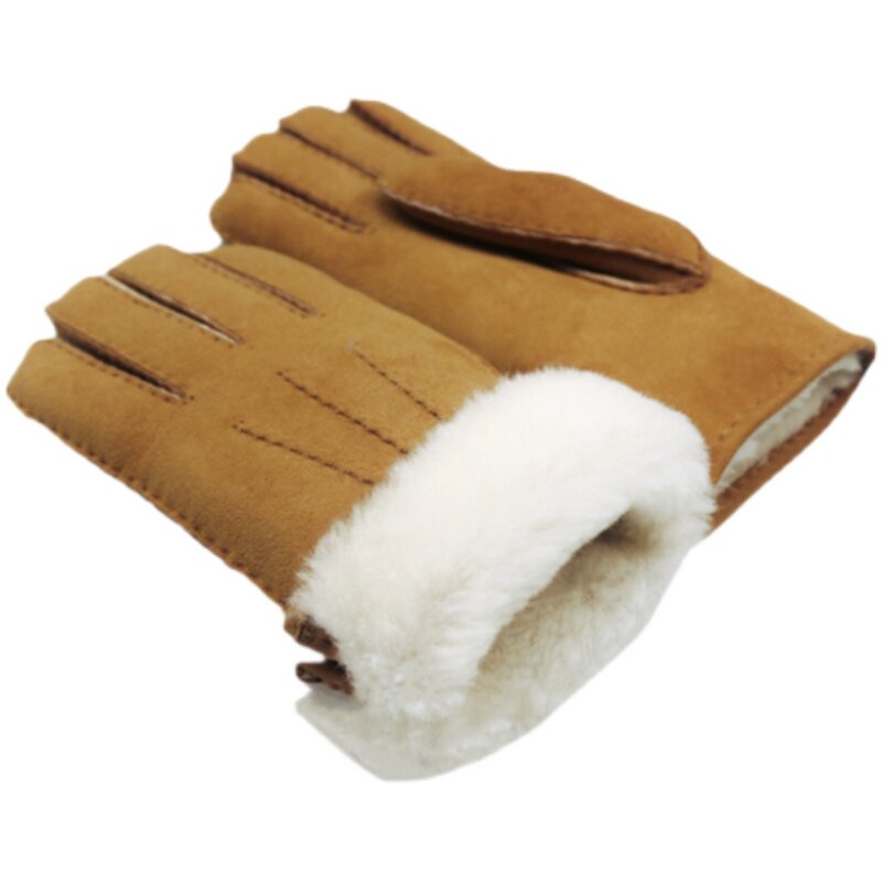 皮毛一体绵羊皮真皮手套男女士冬季加厚保暖羊毛情侣骑行摩托车