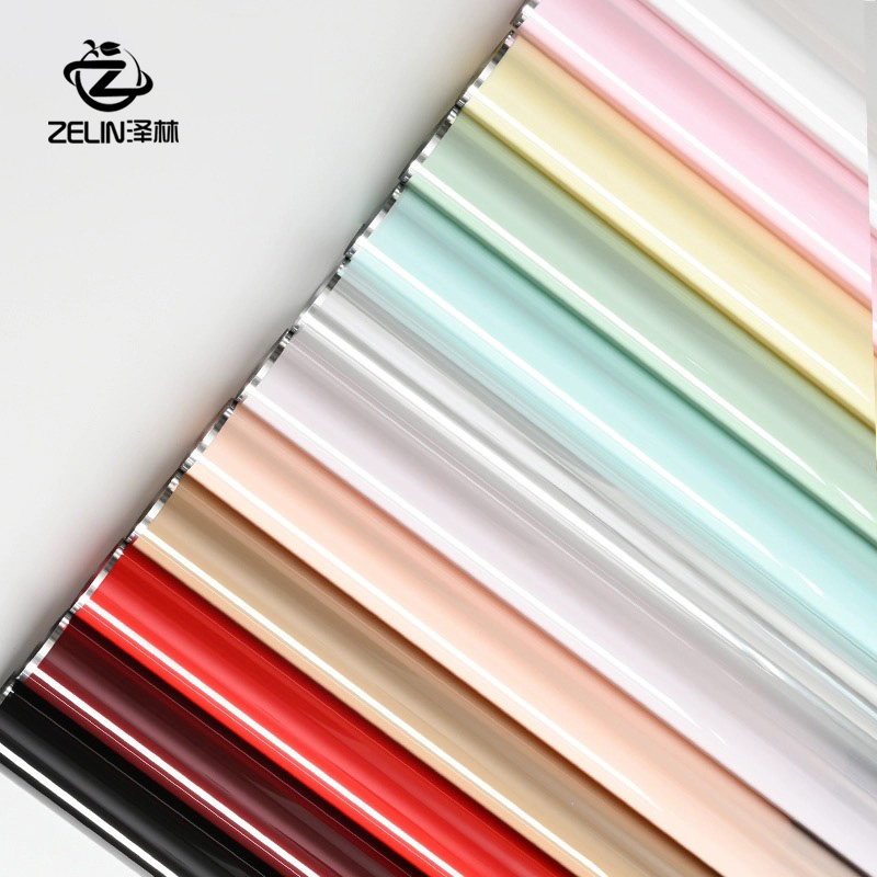 泽林新款银离子水光膜烫银边框果冻膜包花纸花店半透明花束包装纸