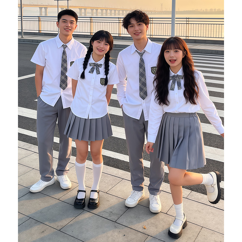 毕业班服学院风套装运动会高中初中学生合唱团诗歌演讲朗诵演出服图片
