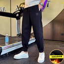 裤子男款秋冬2025新款痞帅潮牌宽松直筒束脚卫裤男加绒休闲运动裤