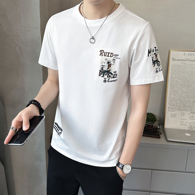 短袖T恤2025新款高端刺绣夏装