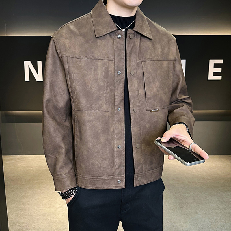 皮衣外套男士春秋季2025新款上衣