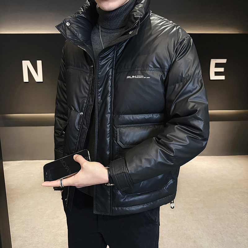 潮流立领短款防风防水羽绒服男款