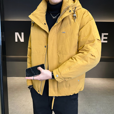 工装短款轻薄男士羽绒服连帽外套