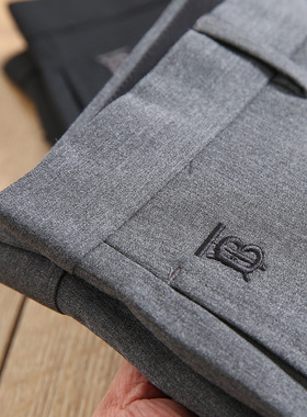 NTF商务休闲男装西裤免烫防皱修身高端轻奢小脚直筒刺绣绅士长裤