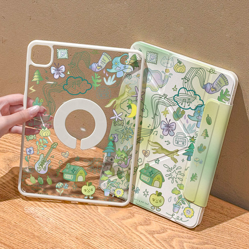 【透亮清新】两用ipad磁吸支架壳