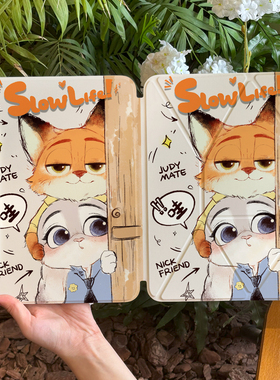 适用ipad11磁吸双面夹pro13寸增高支架ipadair7保护壳4轻薄5防弯无框mini6保护套拆分笔槽第10代拆分旋转可爱