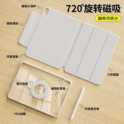 【720旋转磁吸拆分】ipad保护壳