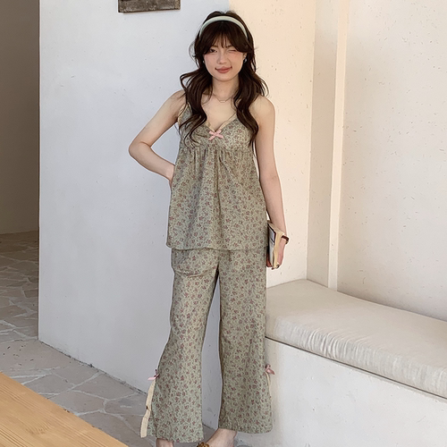 复古小碎花东大门同款睡衣女清新甜美棉布少女系舒适薄款家居套装