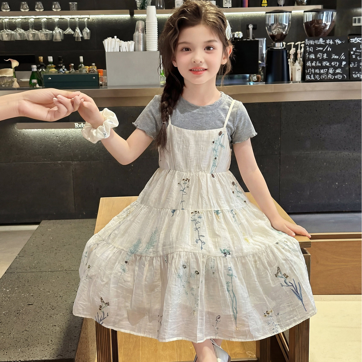 女童连衣裙夏季2026新款儿童洋气时髦韩版吊带两件套女孩夏装裙子