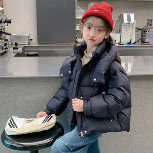 女童加厚棉服冬装2025新款儿童外套女孩洋气棉袄女孩冬季黑色棉衣