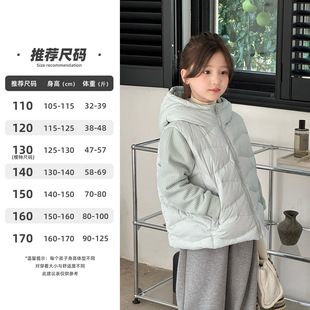 女大童女童棉服冬季2025新款洋气拼接小学生内搭棉衣冬装儿童外套