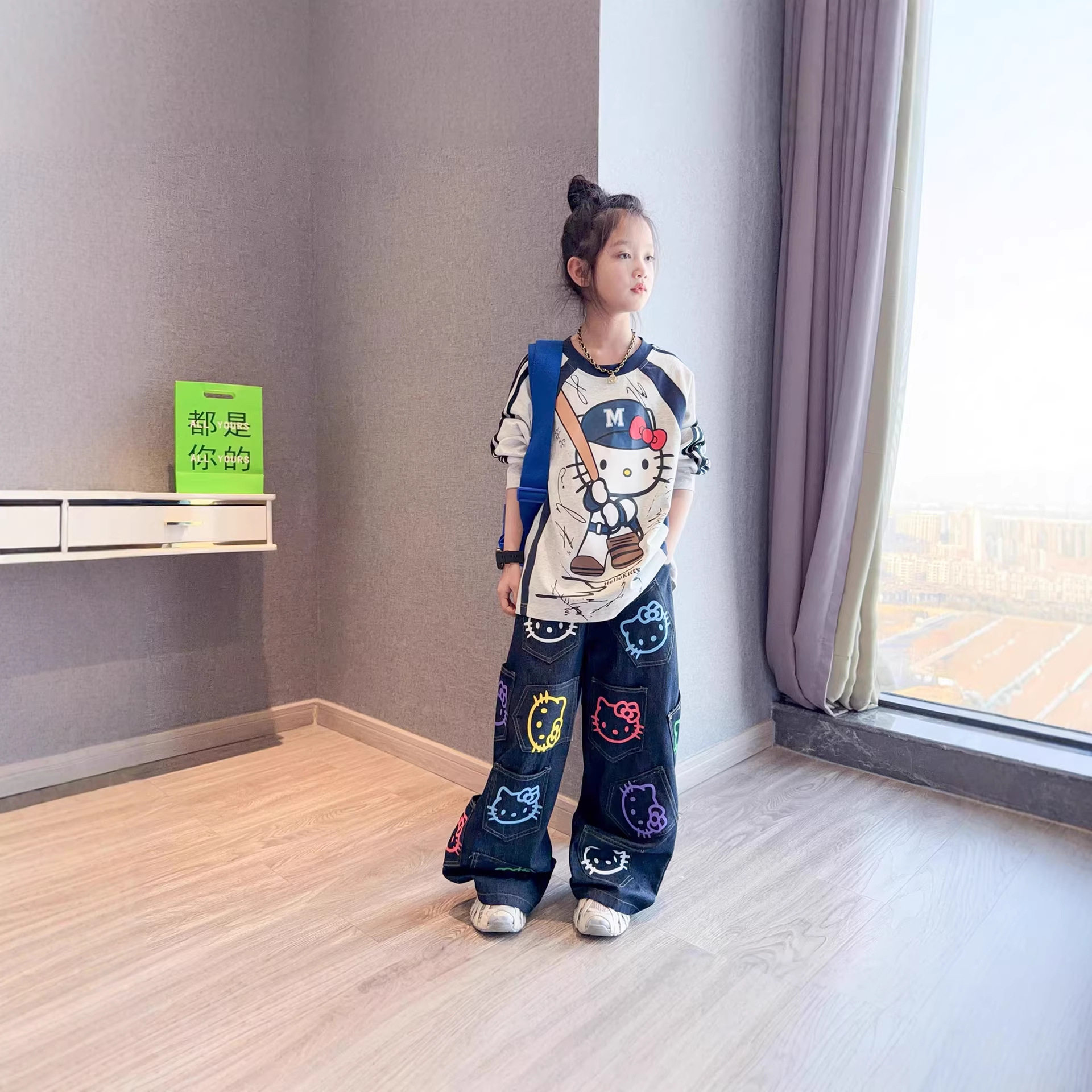 女童春秋装套装2026新款中大童爵士舞棒球服卫衣女孩工装裤两件套