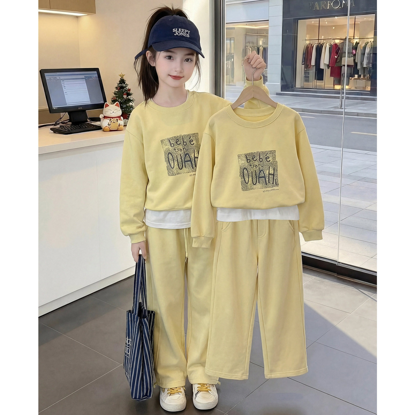 女童春装套装2026新款儿童网红时髦印花洋气两件套女孩春秋款衣服